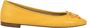 Yellow Aerosoles Ballet Flats 6W | Wide Width | Leather | Removable Footbed