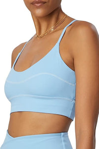 Sky Blue Bandier Bryn Strappy Bra L | Low to Medium Support | Breathable Wicking Material
