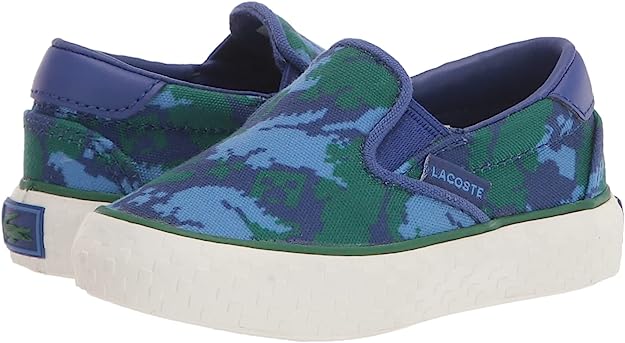 Lacoste Kids Minecraft Slip-On Sneakers (Blue-Green, US Toddler 6)