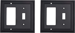 2-Gang Black Zinc Alloy Decorative Wall Plate - 2-Pack