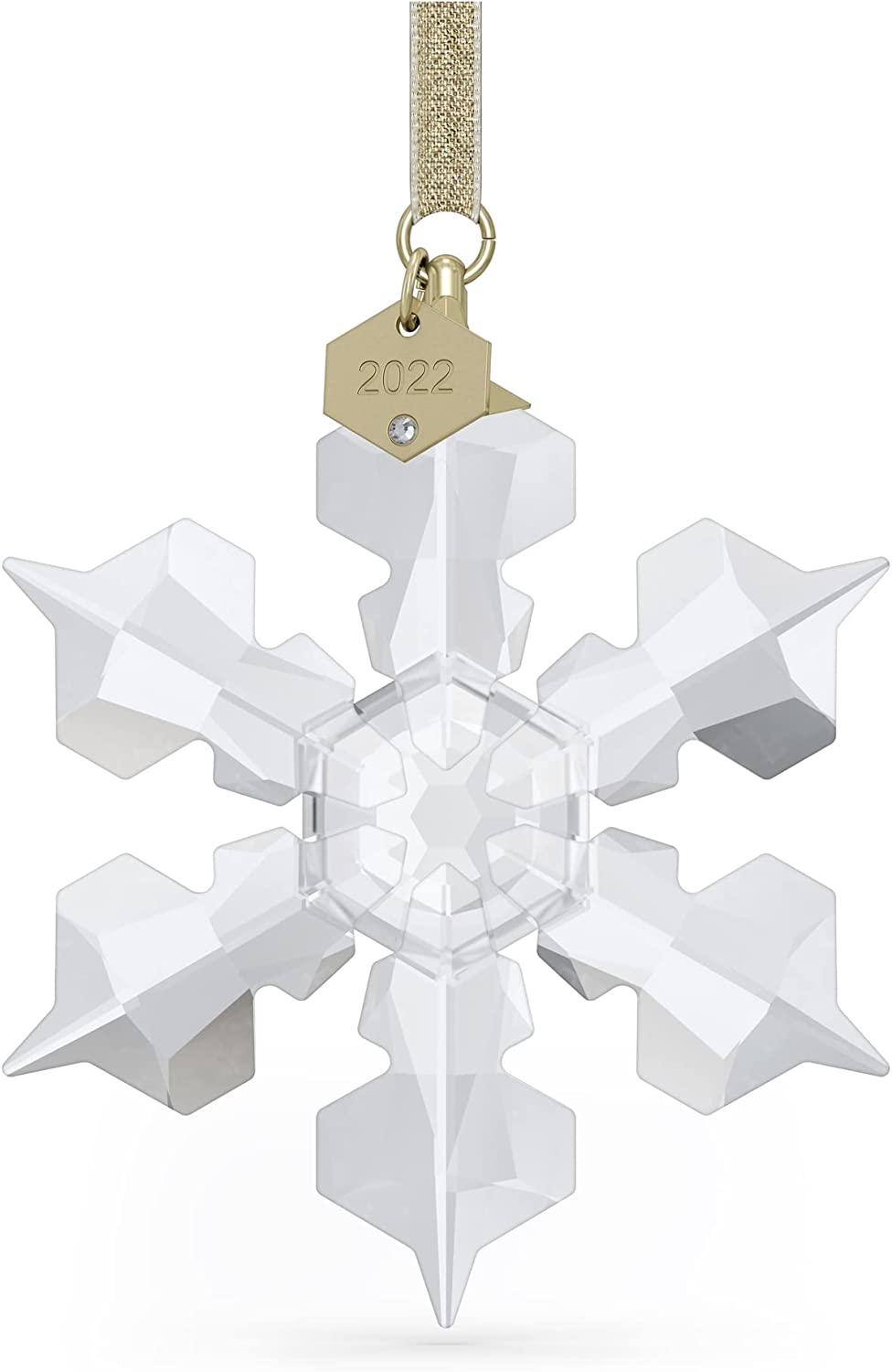 Swarovski 2022 Annual Edition Snowflake Ornament with Champagne Gold Tone Finish Metal