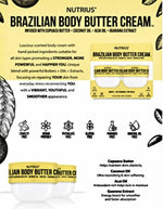 2 Brazilian Body Butter Cream | Moisturizing & Repairing | Cruelty-Free, Vegan, Gluten-Free, Paraben-Free