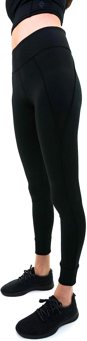 Satva Women's 4-Way Stretch Yoga Pants M | Sustainable | Mid-Rise | Full Length | Non-See-Through