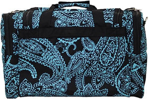 19" Fashion Prints Weekender Duffle Bag - Black Blue Paisley