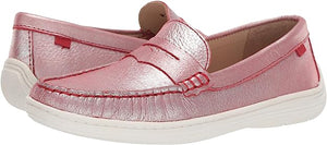 MARC JOSEPH NY Kids Leather Union Street Loafer, Red Glimmer, 3M US Little Kid