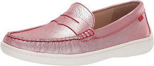 MARC JOSEPH NY Kids Leather Union Street Loafer, Red Glimmer, 3M US Little Kid