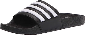 Adidas Adilette Comfort Slide Sandals - Black/White/Black - Women/Men US 4