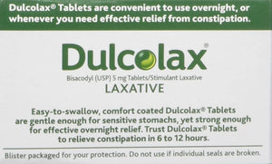 Dulcolax Overnight Relief Laxative Tablets 5 mg 200 Coated Tablets 05/25