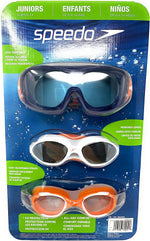 Speedo Junior Swim Goggles 3-Pack - UV Protection, Anti-Fog, Easy Adjust