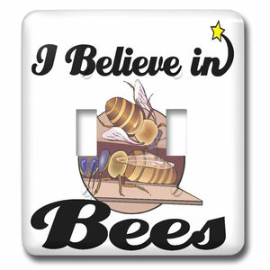 I Believe in Bees - Double Toggle Switch Cover