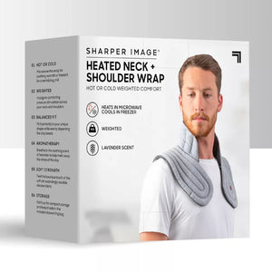 Sharper Image Heated Neck and Shoulder Aromatherapy Wrap Body Massager | Soothe Muscle Pain and Tension