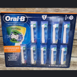 9 Count Oral-B Max Advanced Clean Replacement Brush Heads - Open Box