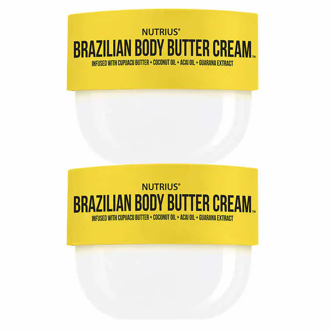 2 Brazilian Body Butter Cream | Moisturizing & Repairing | Cruelty-Free, Vegan, Gluten-Free, Paraben-Free