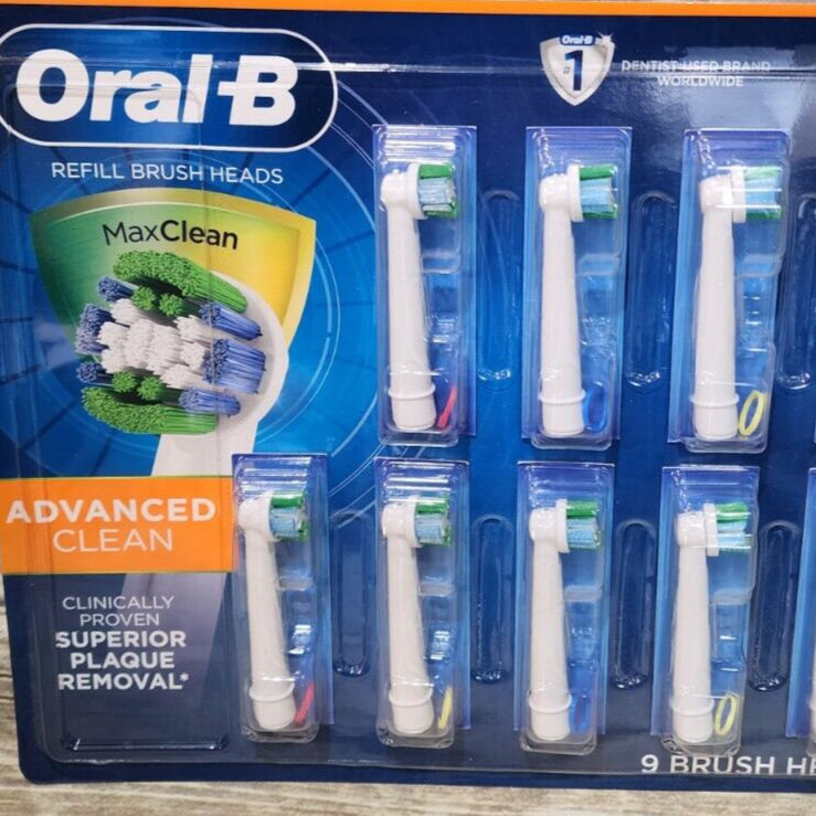 7 Count Oral-B Max Advanced Clean Replacement Brush Heads - Open Box