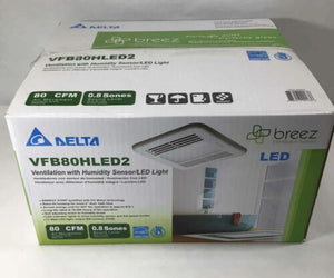 Delta Breez VFB80HLED2: 80CFM Quiet Energy-Efficient Bathroom Fan