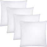 4 Pack White Throw Pillows - 18x18 Inches, Soft, Plush, Durable