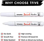 2 Pack White Oil Based Permanent Paint Markers - Quick Dry, Waterproof