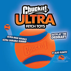 Chuckit Ultra Ball Dog Toy - Durable, High Bouncing Ball for Land or Water Play
