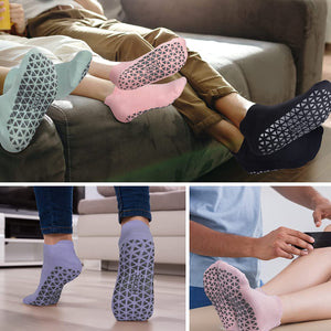 Non-Slip Yoga Socks with Grips for Pilates, Ballet, Barre, Barefoot, Hospital