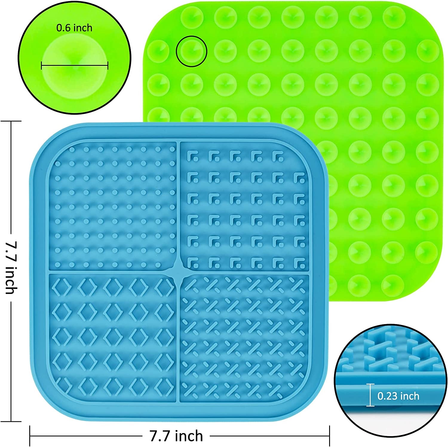 2-Pack Dog Licking Mat with Suction Cups for Calming, Reduce Anxiety Boredom