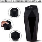 Portable Car Trash Can with Lid, Diamond Design, Easy to Clean