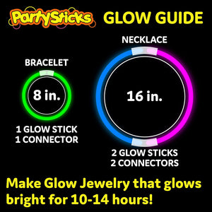 100-Pack Glow Sticks - 8" Glow in the Dark Party Favors for Neon Parties