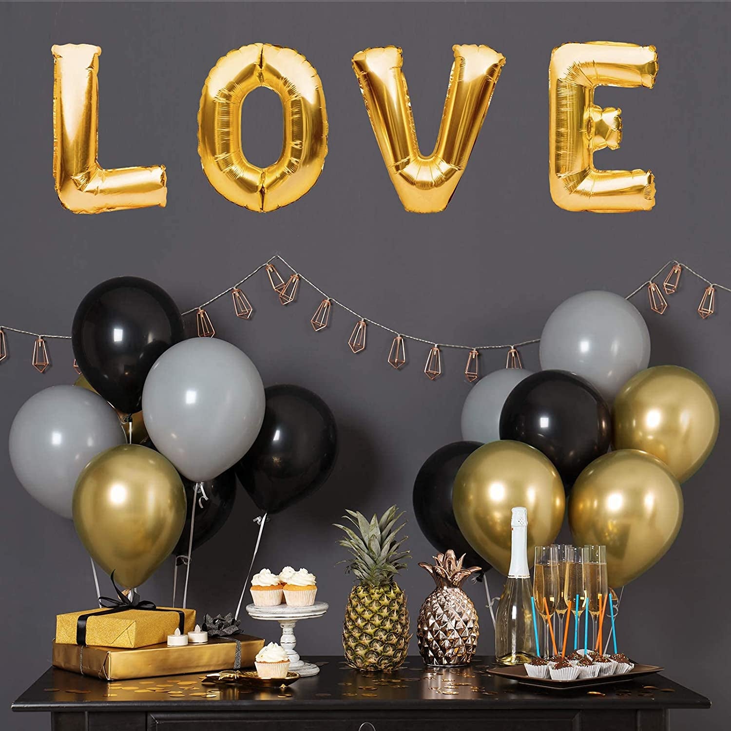 Metallic Gold Balloons - 4 Sizes, 18/12/10/5 inches - Latex Balloons for Party