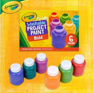 6-Pack Assorted Bold Washable Kids Paint - Painting Supplies for Kids 