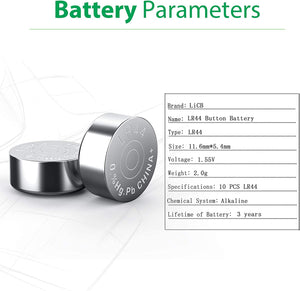 Licb 10 Pack LR44 AG13 357 303 SR44 Battery 1.5V Button Coin Cell Batteries