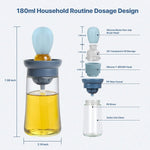 2-in-1 Oil Dispenser & Brush Set | Glass Measuring Bottle with Silicone Brush