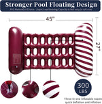 2-Pack Inflatable Pool Float Hammock - Adult Size, 4-in-1 Pool Floaties