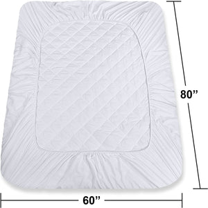 Queen Mattress Pad - Quilted, Fitted, Machine Washable, 60x80 inches