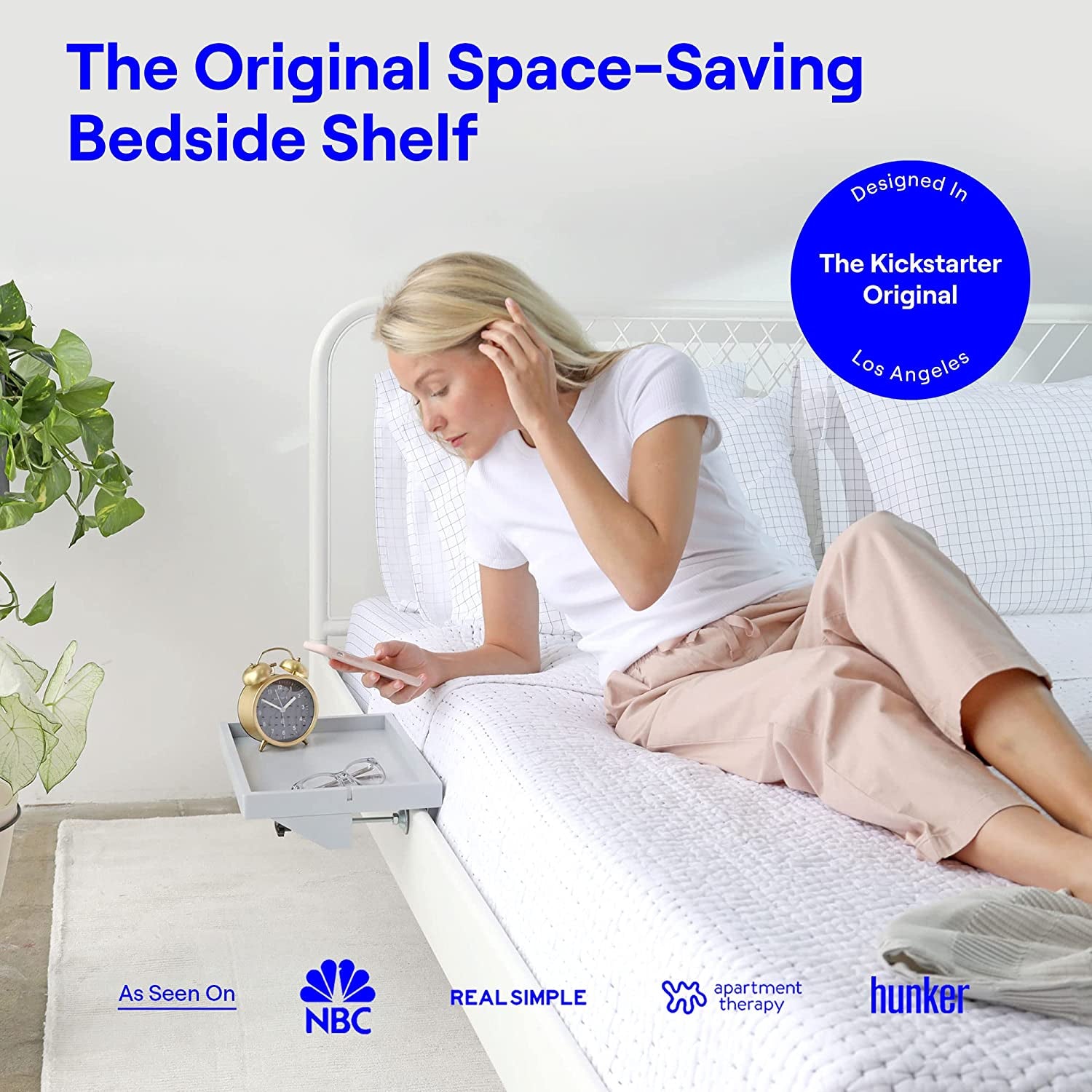 Bedside Shelf for Top Bunk | No-Tool Install | Durable & Versatile