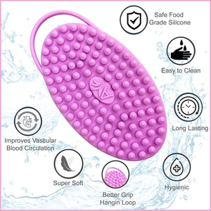 Silicone Body Scrubber - Easy to Clean, Lathers Well, Long Lasting, Hygienic