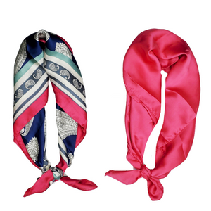 Headscarves set of 2 - Hot Pink + Paisley by Headbands of Hope