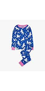 Little Blue House by Hatley Boys' Big Long Sleeve Applique Pajama Set