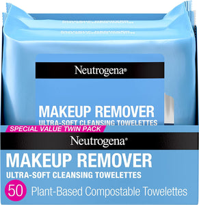 Neutrogena Gentle Cleansing Facial Wipes: Dermatologist-Tested, Safe for All Skin Types | 50 count