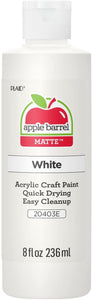 8oz White Acrylic Paint | Matte Finish | Versatile for DIY Crafts