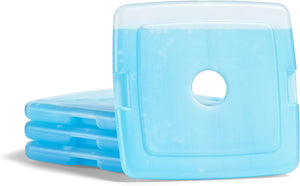 Slim Ice Packs - Reusable & Long-Lasting, 4 Pack, Clear Blue