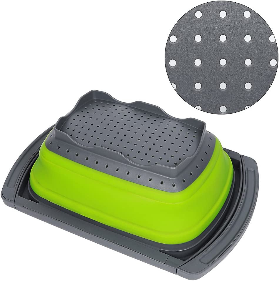 Collapsible Colander Over the Sink with Handles, 6 Quart Capacity