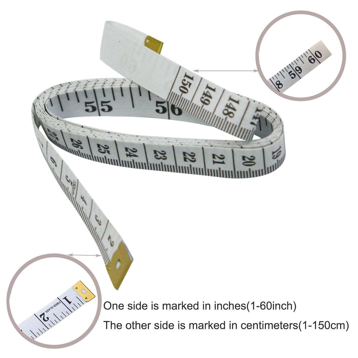 60-Inch Flexible Fiberglass Tape Measure - White