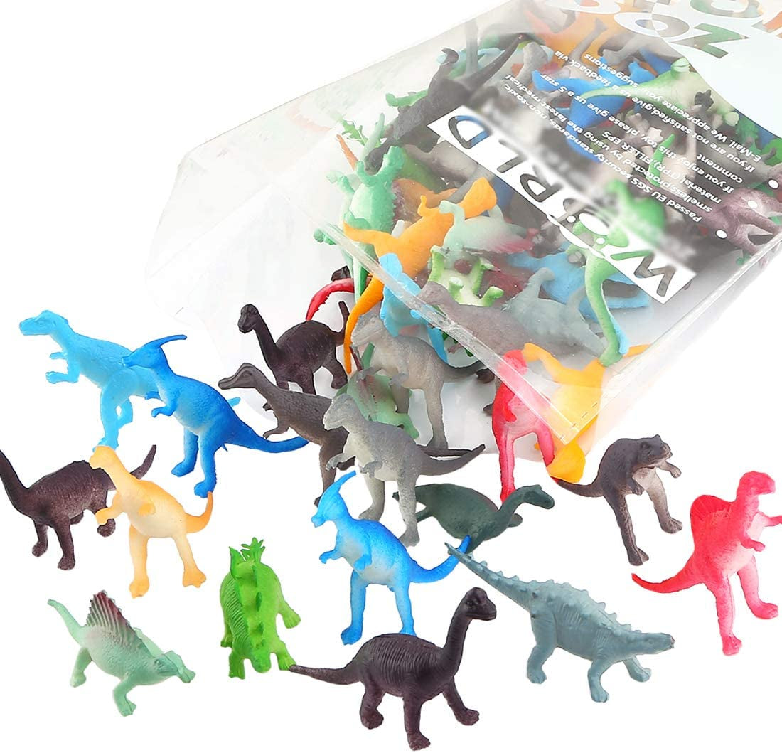 82 Assorted Mini Dinosaur Toys - Party Favors, Cupcake Toppers, Pinata Fillers 