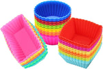Vibrant Silicone Cupcake Muffin Baking Cups: Non-Stick, Easy to Clean, Reusable