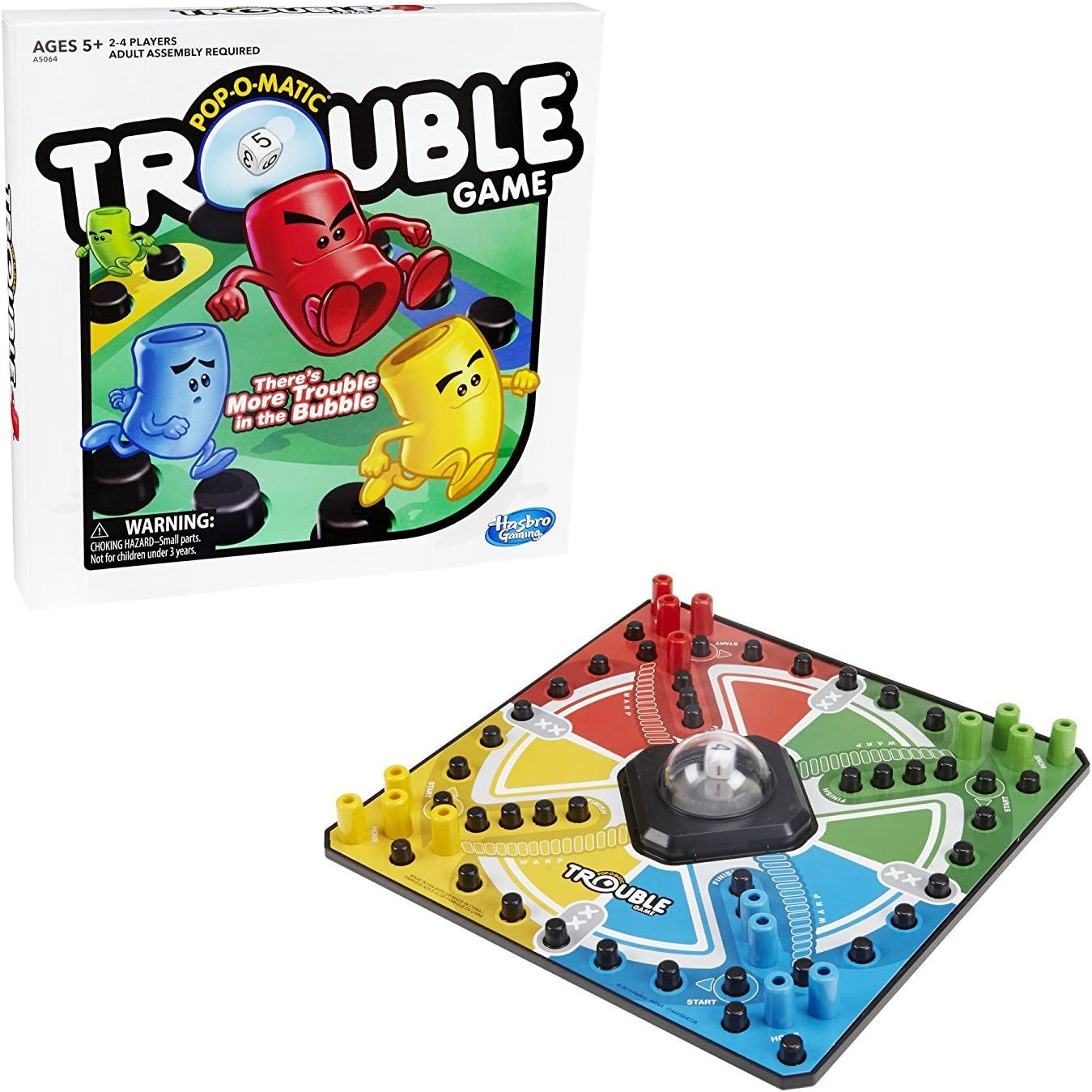 Trouble Board Game - Classic Peg-Popping Fun for Kids & Adults