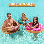 3-Pack Inflatable Donut Pool Floats with Glitters