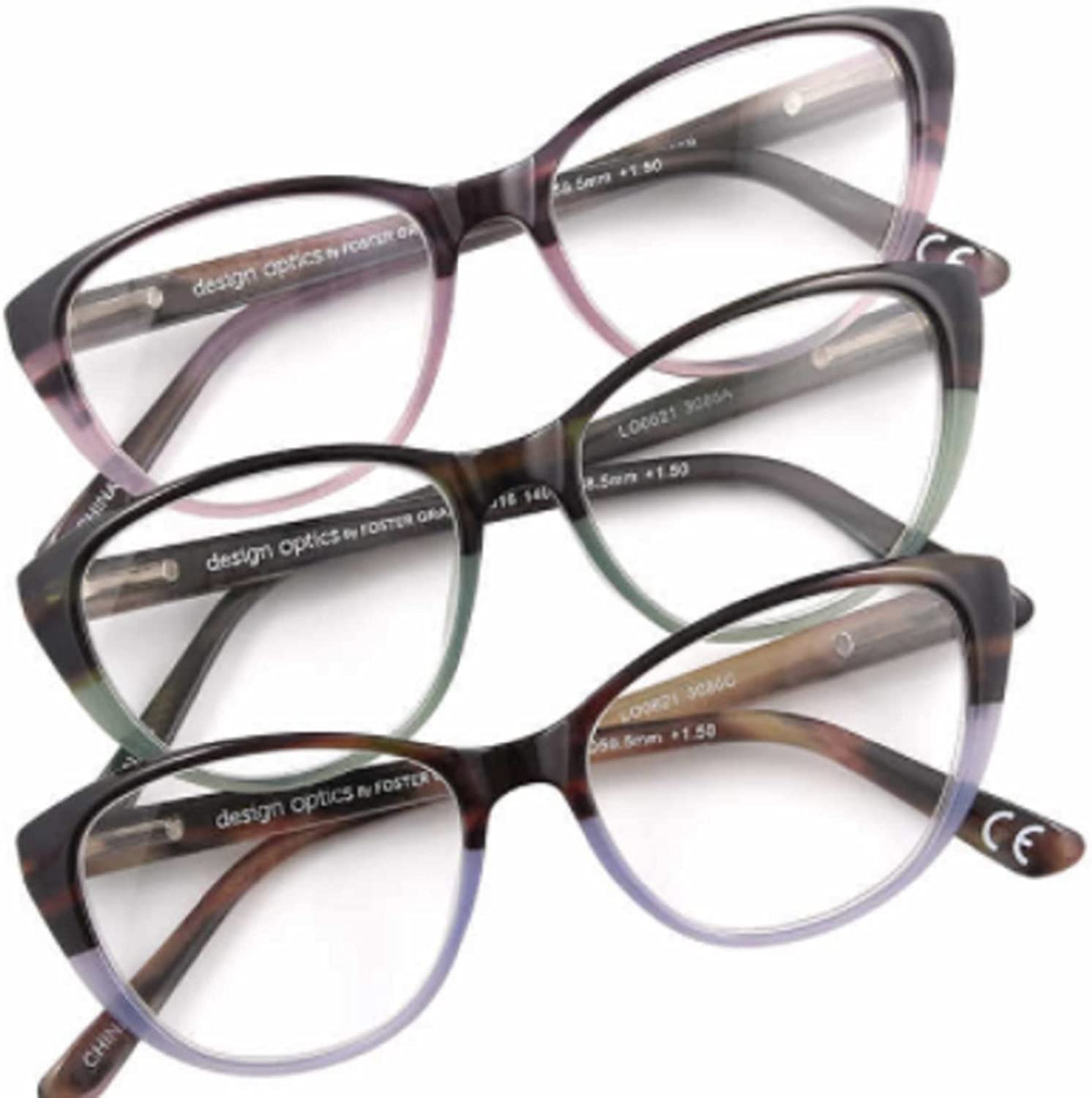 10 Assorted Branded Reading Glasses with 5 Cases - Perfect for Everyday Use