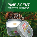 6 oz Pine Scented Citronella Candle with Wooden Crackle Wick - Camping & Patio