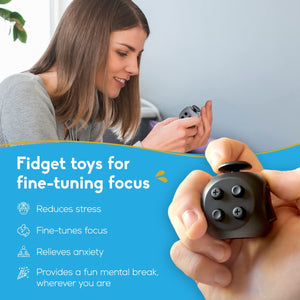The Fube Fidget Cube - Premium Quality, Stress Relieving Desk Toy