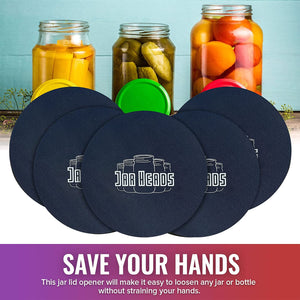 5-Pack Thick Rubber Jar Opener Gripper Pads - Made in USA