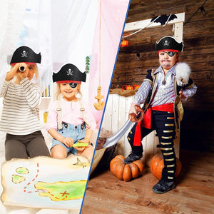 Pirate Hat Set - Pirate Party Favors for Kids Halloween Costume Masquerade